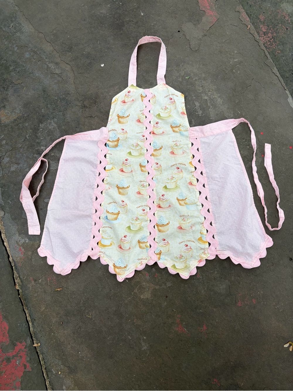 Pink Retro Cupcake and Ruffles Full Body Apron With Ties